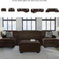 Ottoman Dark Brown Textured Stripe Statement Piece