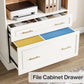 White Freestanding 72 Inch Bookcase With File Cabinet-4
