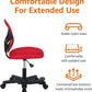 Kids Adjustable Mesh Low Back Swivel Desk Chair With Footrest Red