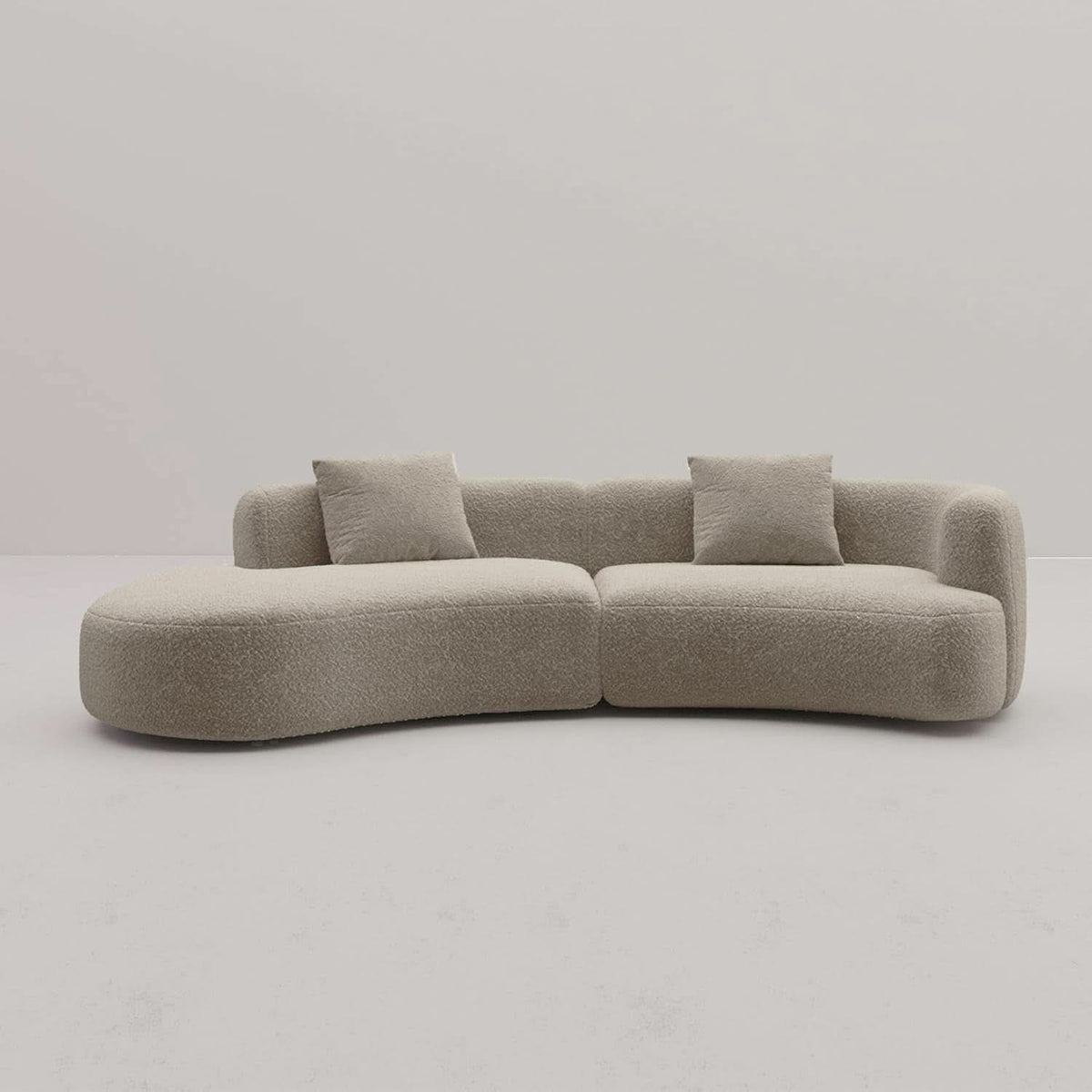 Light Coffee Curved Sectional Sofa For Living Room-3