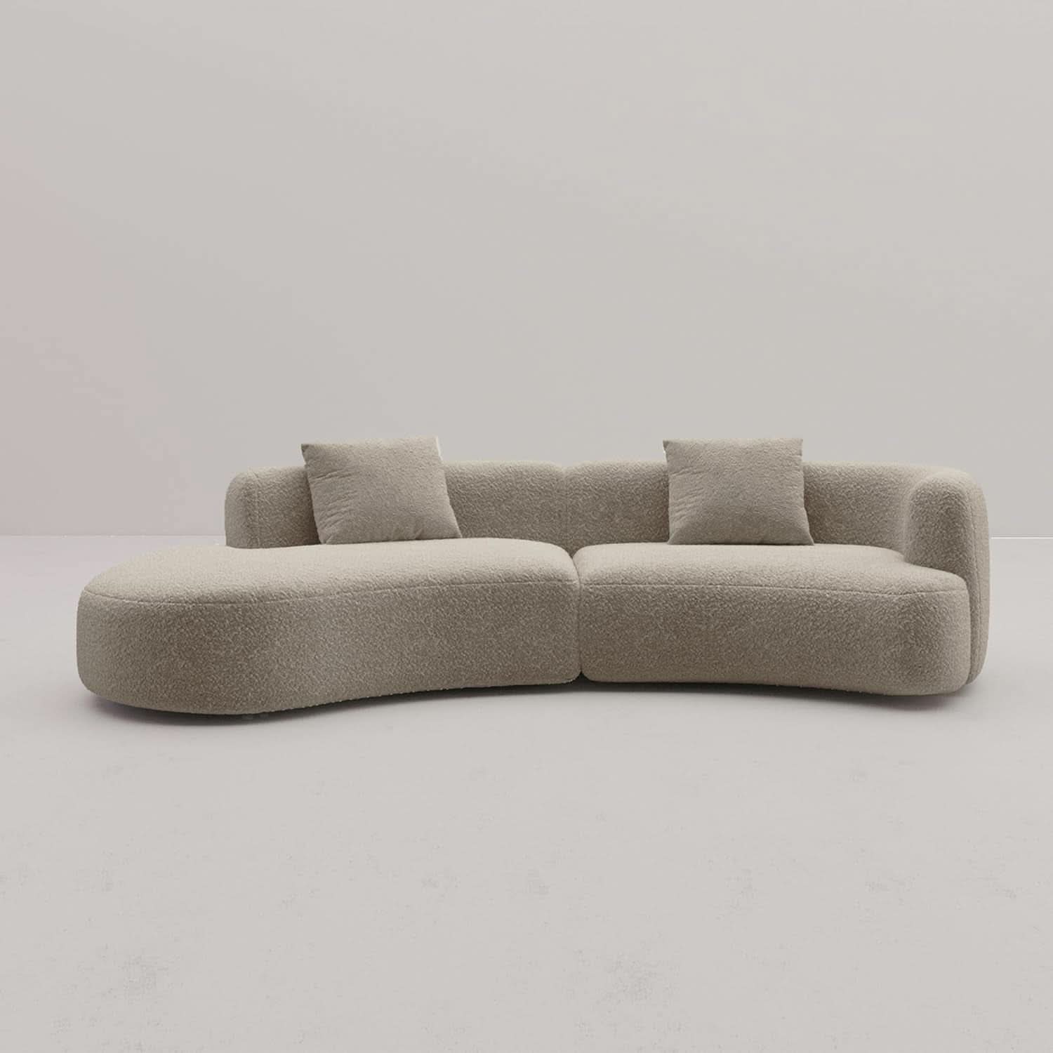 Light Coffee Curved Sectional Sofa For Living Room-3