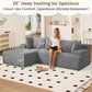 Grey Modular Cloud Sectional Sofa Detachable Pillows