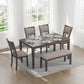 Diamond Patterned Dining Table Set Gray Walnut Stain