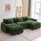 120 Inches Emerald Chenille Modular Sectional Sofa