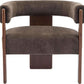 Dark Brown Velvet Upholstered Accent Chair Cushion