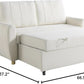 Convertible Sleeper Loveseat 66 Inch Polyester Ivory