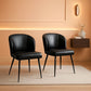 Charcoal Upholstered Dining Chairs Set Two Metallic