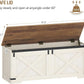 Forty Seven Point Two Inch Lift Top Storage Chest White Brown Bench