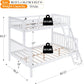 White Luxurious Hardwood Space Saving Bunk Bed Twin