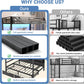 Queen Over Queen Metal Bunk Bed USB Charging Ports And LED