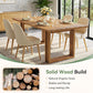 Solid Fir Wood Dining Table SixtyThree Inch Weathered Brown Finish