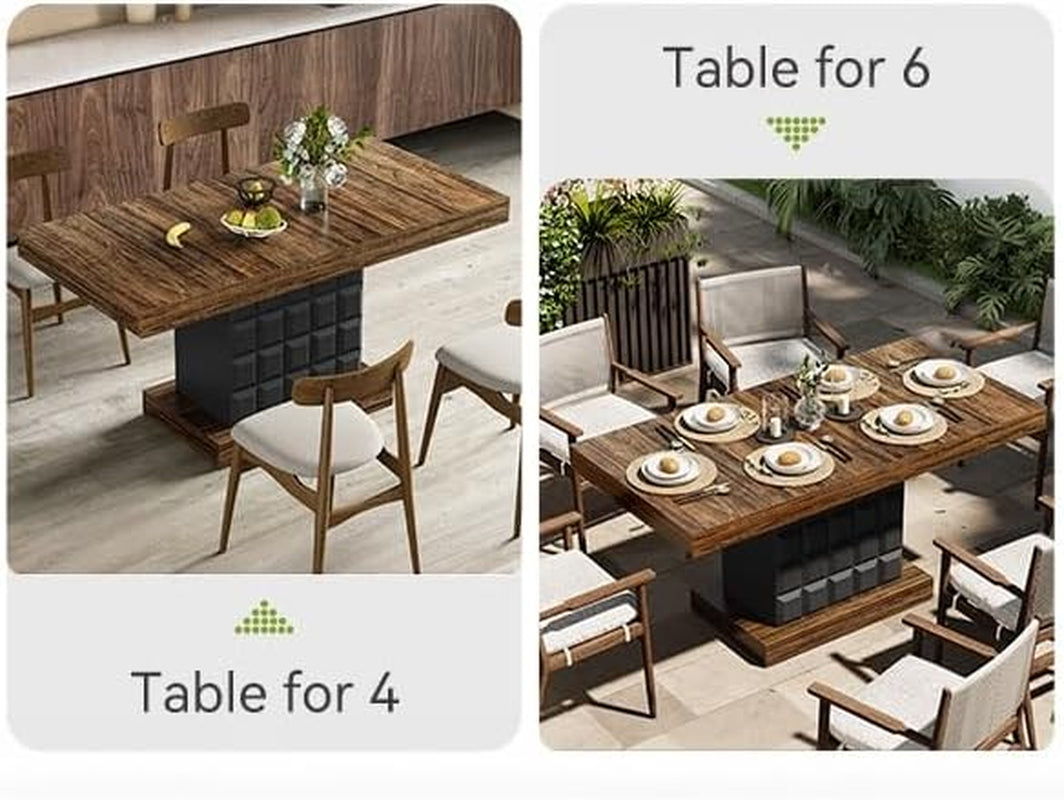 Rectangular Dining Tables 63 Inches Walnut Pedestal