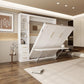 White Queen Murphy Cabinet Bed With Desk Storage Solutions