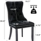 Black Velvet Tufted Dining Chairs With Nailhead Trim Set of 2