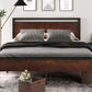 14 Inch King Size Metal Platform Bed Frame with Wooden Headboard and Footboard, Mattress Foundation, No Box Spring Needed, Large under Bed Storage, Mahogany