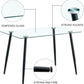 51 Inch Glass Dining Table For 4 With Tempered Glass Top