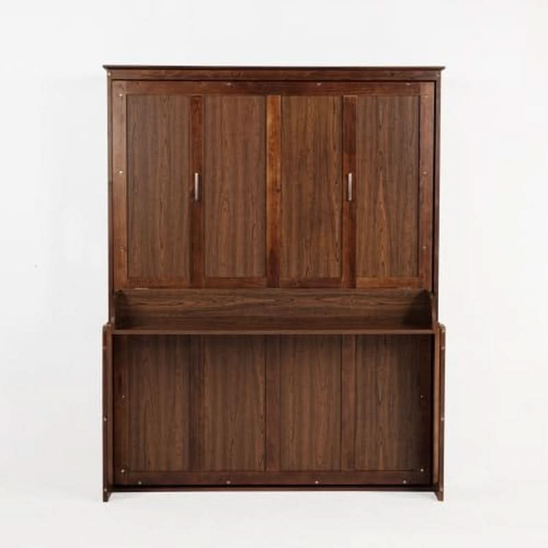 Queen Murphy Wall Bed Walnut Finish CabinetrySystem Unit