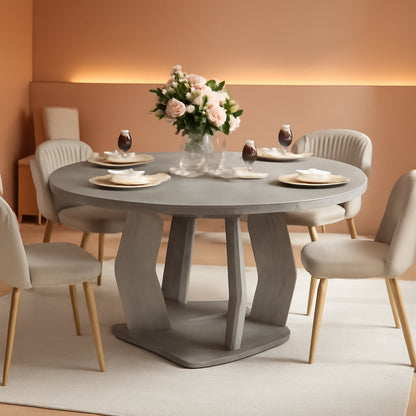 Contemporary Farmhouse Round Dining Table 47 Inches