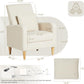 Beige Upholstered Accent Chair Featuring Lumbar Pillow