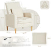 Beige Upholstered Accent Chair Featuring Lumbar Pillow