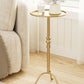 Gold Ornamental Distressed Brass Martini End Table