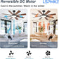 52 Inches Ceiling Fan Ultraquiet Reversible Lights