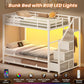 White Twin Over Twin Metal Bunk Bed Frame Trundle