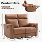 Brown Recliner Loveseat Set With Independent Recliners