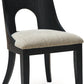 Pair Herringbone Dining Chair Black Gray For Kitchen
