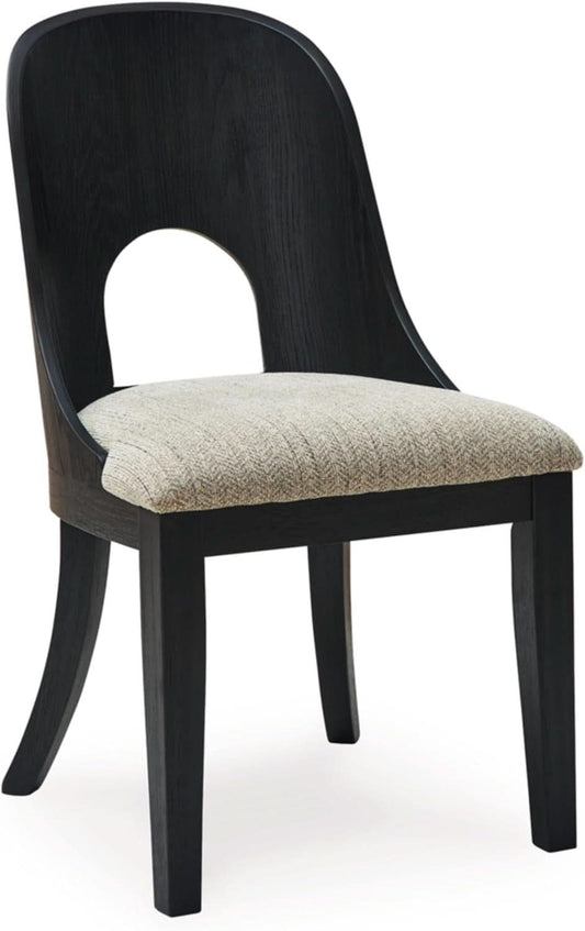 Pair Herringbone Dining Chair Black Gray For Kitchen