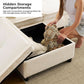 White OneThirtyThreeInch Modular Sectional Sofa Hidden Storage-3