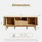 63 Inch Fluted Natural Wood TV Stand Entertainment Center