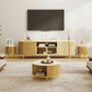 Fluted SeventyInch TV Console Set Premium Wood Coated Edition