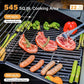4-Burner Propane Gas BBQ Grill with Side Burner and Porcelain-Enameled Cast Iron Grates, Stainless Steel Barbecue Grills Outdoor Cooking, Silver Cabinet Style, 42,000 BTU