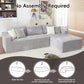 108 Inch Grey Upholstered Modular Sectional Chaise