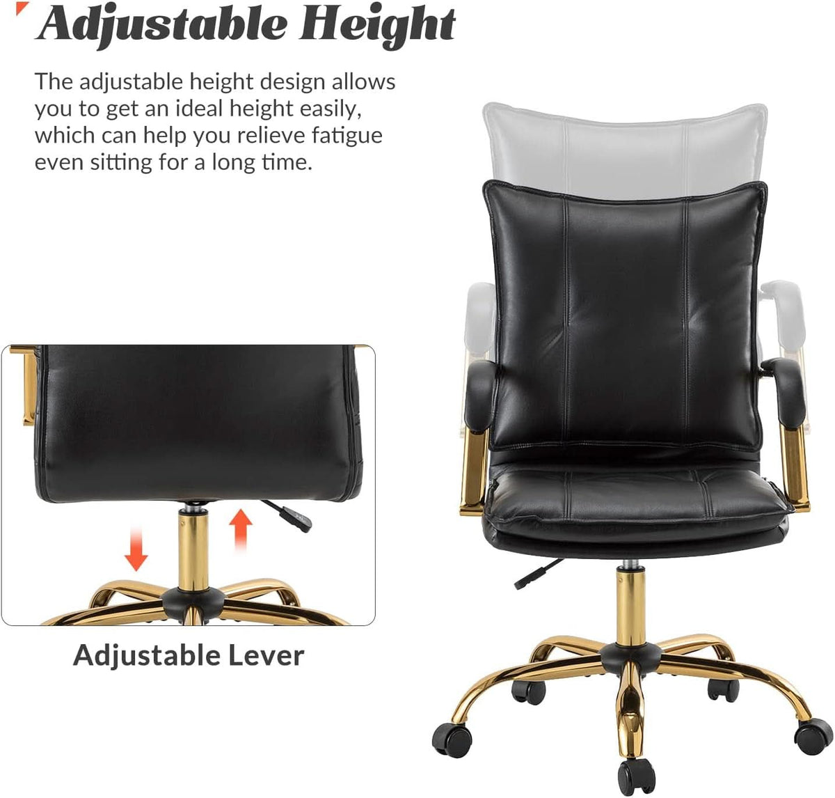 Black Office Desk Chair With Adjustable Height Elegant