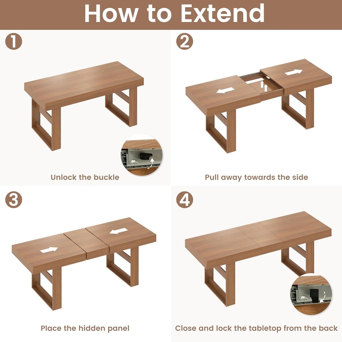 Brown Extendable Dining Table Accommodates Large Parties