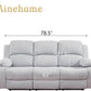 Grey White Microfiber Leather Recliner Sofa Set Living Room