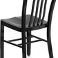 Commercial Grade Black Metal Indoor Outdoor Dining Chair