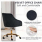 Black Velvet Office Chair 360 Swivel For Home Office-2