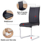 6 Piece Black PU Leather Dining Chairs With Metal Legs