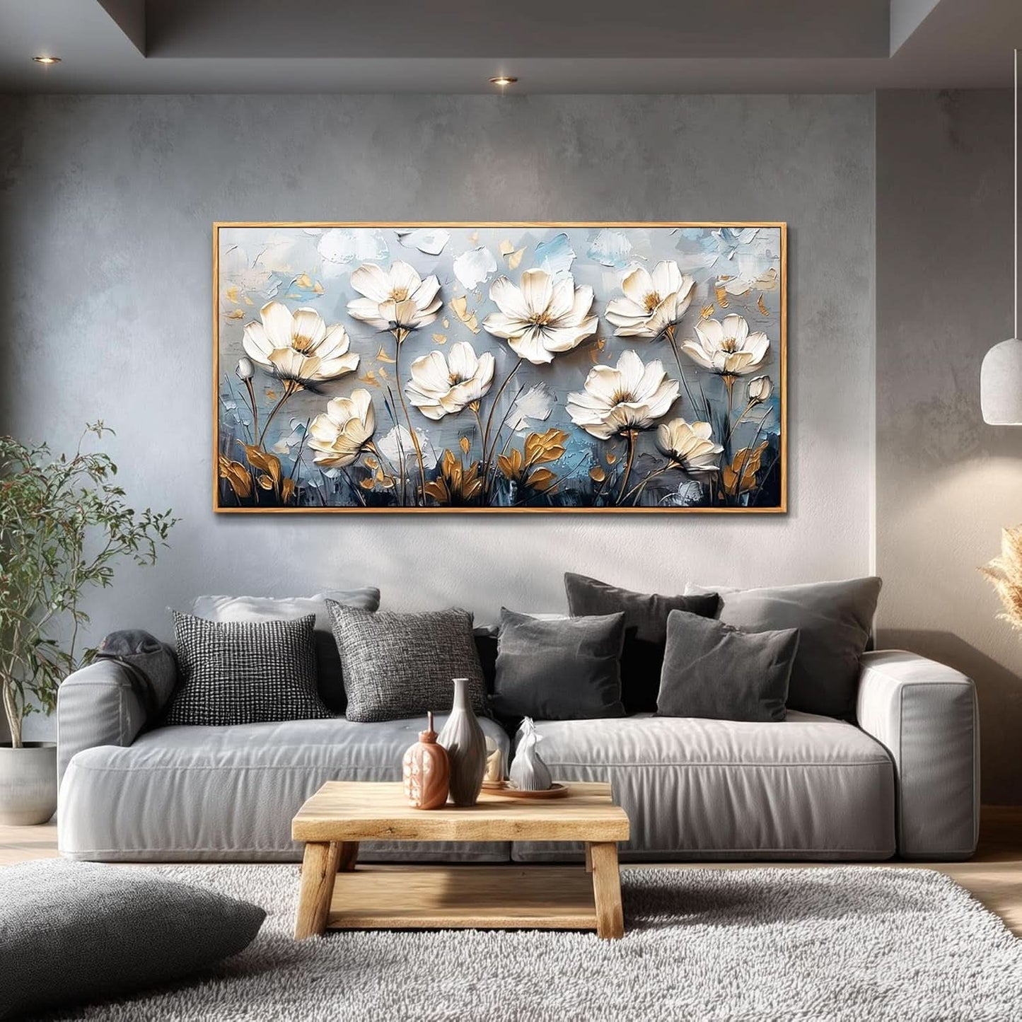20x40 Inches Framed Canvas Wall Art Floral Masterpiece