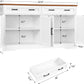 63 Inch White Contemporary Farmhouse Buffet Cabinet