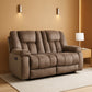 Light Brown ExtraWide Two Seat Manual Recliner Loveseat