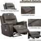 Grey Leather Recliner Chair With Cup Holders Living Room