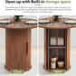 31.5 Inch Walnut Round Dining Table For Two To Four