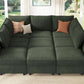 Emerald Green Modular Sleeper Sofa With Hidden Storage Compartment