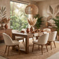 78 Inch Rustic Wood Finish Dining Table With Pedestal