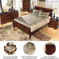 Queen Sleigh Bed Dark Brown Sustainably Sourced Veneer