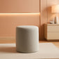Round Ottoman With Upholstered Cushioned Vanity Stool
